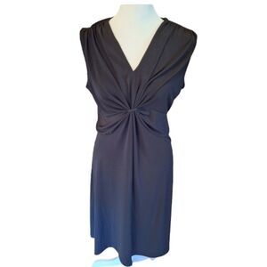 Laura Ashley Elegant Gray Sleeveless Dress